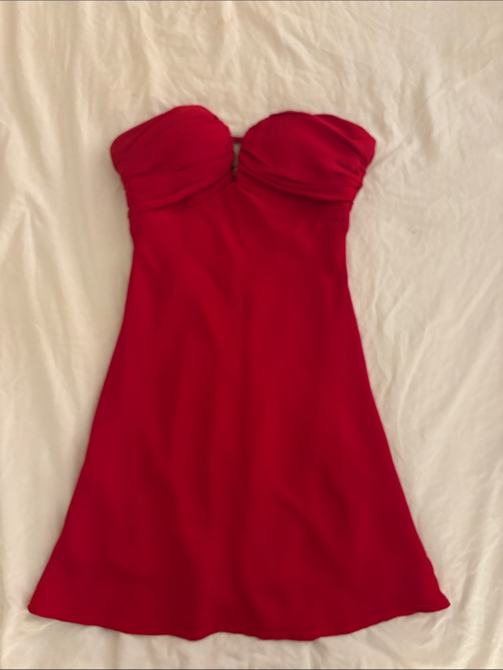 Princess Polly Strapless Red Mini Dress with Front Cutout